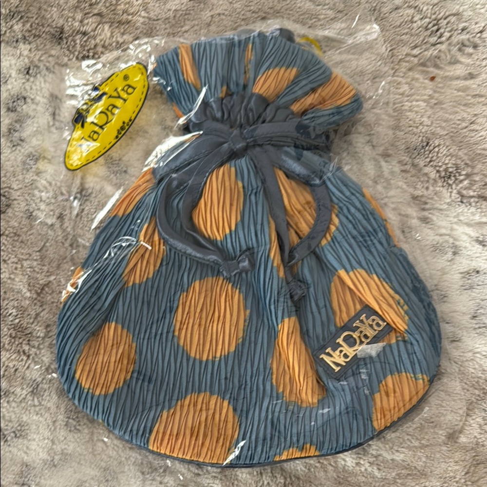Nadya Blue and Orange Polka Dot Bag